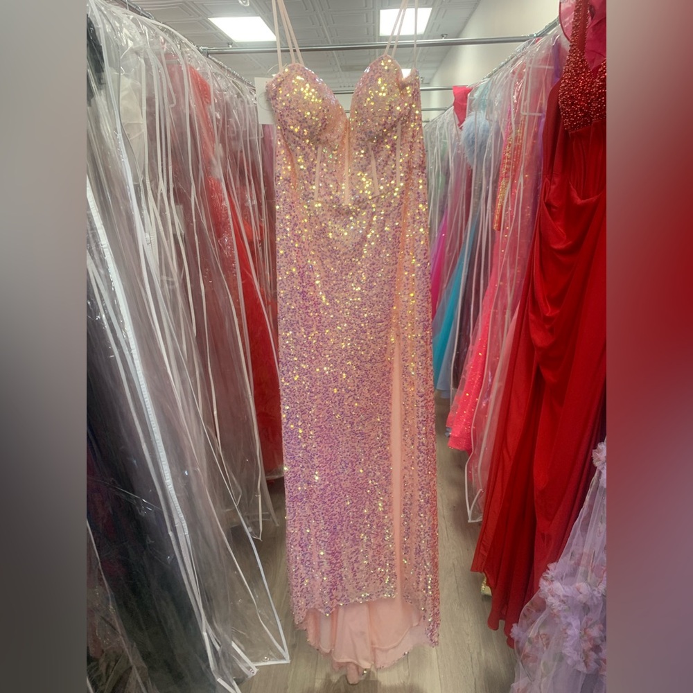 Sparkling Pink Sequin Evening Gown